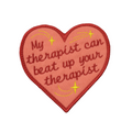 Therapist Fight Club Heart Patch Pink