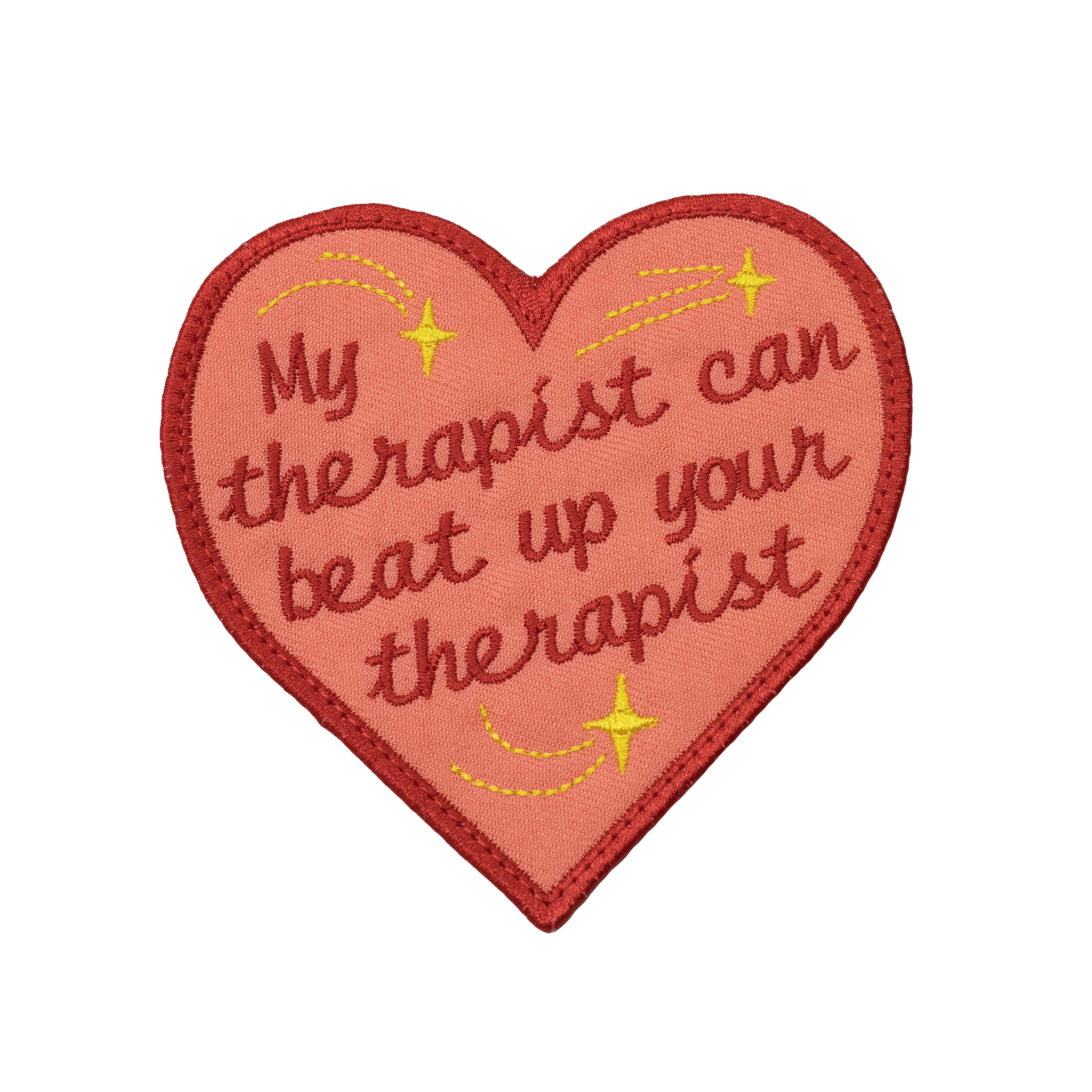 Therapist Fight Club Heart Patch Pink